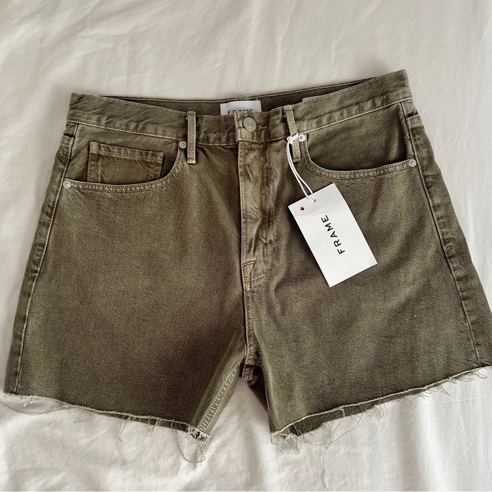 Frame Denim Women's Olive Shorts